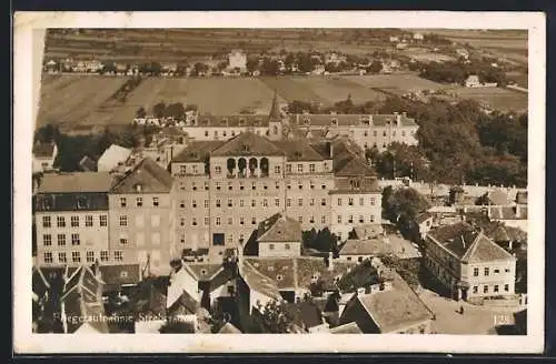 AK Strebersdorf /N.-D., Fliegeraufnahme mit Pensionat St. Josef