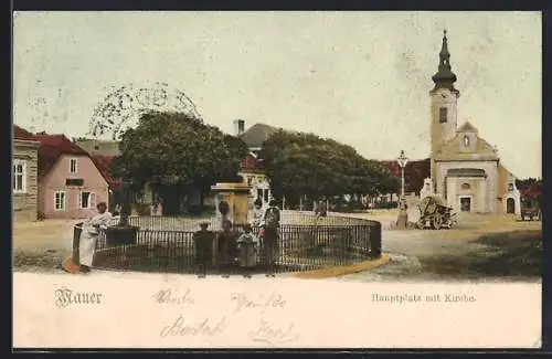 AK Mauer, Hauptplatz mit Kirche