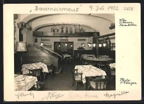 AK Wien, Restaurant Bärenkeller Otto Kaserer in der Bösendorferstrasse