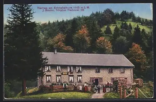 AK Steg im Tösstal, Tierhag am Schnebelhorn, Gasthaus von J. Beutler