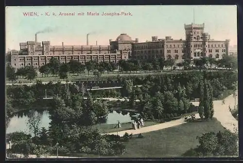 AK Wien, K. k. Arsenal mit Maria Josepha-Park