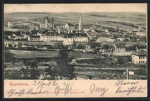 AK Eggenburg, Ortsansicht mit Blick ins Land