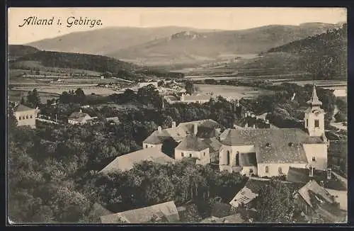 AK Alland i. Gebirge, Ortsansicht mit Blick ins Land