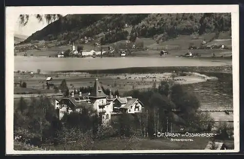 AK St. Urban /Ossiachersee, Totalansicht mit Strandhotel