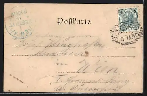 AK Villach, Platz mit Passanten