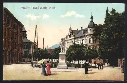 AK Villach, Hans Gasser-Platz, Flaneure