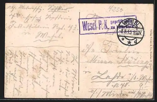 AK Wesel / Rhein, Kaserne d. Artillerie-Regts. 43