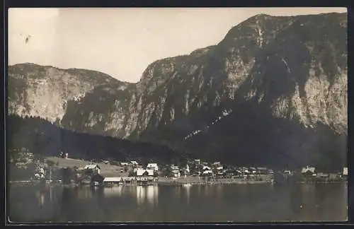 Foto-AK Obertraun, Panorama mit See