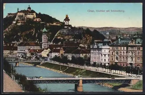 AK Graz, Stadtkai mit Schlossberg