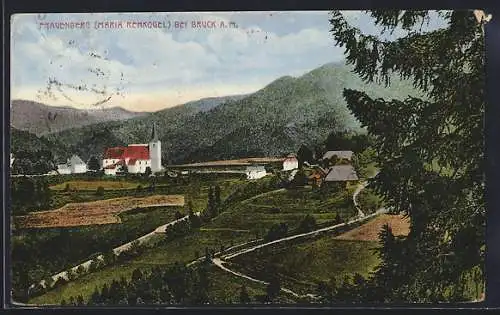 AK Frauenberg bei Bruck, Ortsansicht vom Wald aus