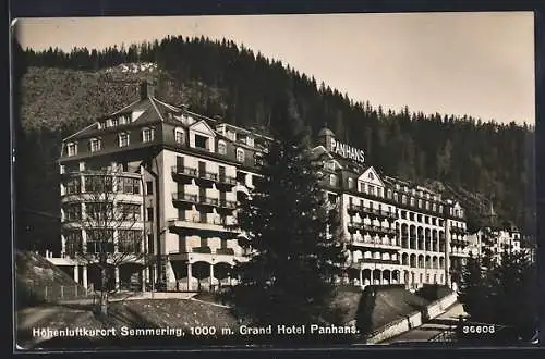 AK Semmering, Grand Hotel Panhans vor dem Wald