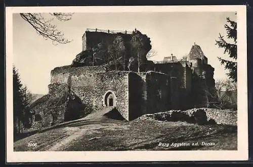 AK Aggstein a. d. Donau, Blick auf die Burgruine Aggstein