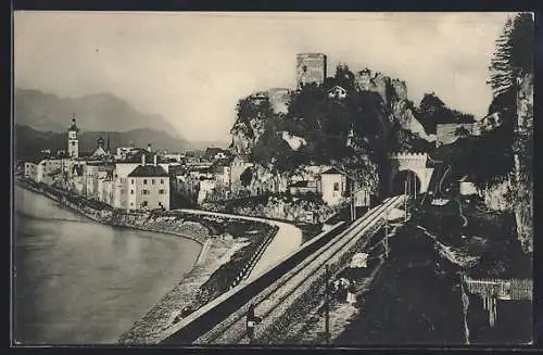 AK Rattenberg a. Inn, Ortsansicht mit Burg