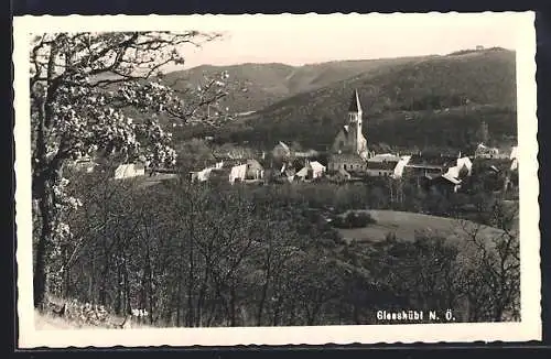 AK Giesshübl /N. Ö., Teilansicht mit Kirche