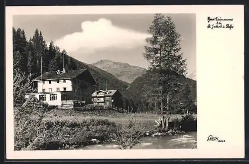 AK St. Jakob in Defereggen, Bad Grünmos mit Bergpanorama