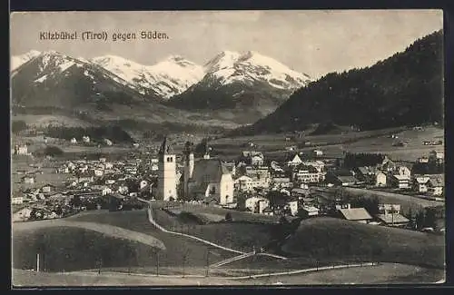 AK Kitzbühel, Blick auf den Ort gegen Süden