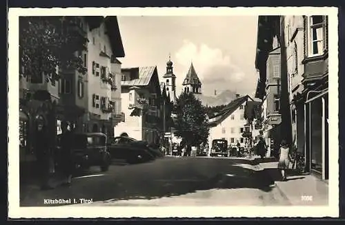 AK Kitzbühel, Strassenpartie mit Geschäften