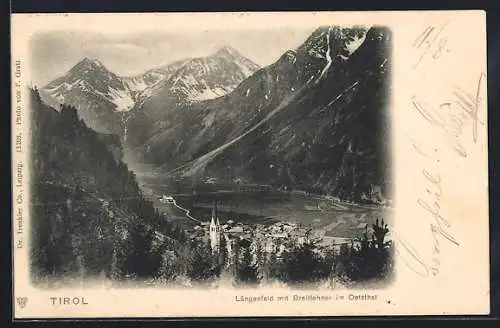 AK Längenfeld, Panorama mit Breitlehner im Oetzthal