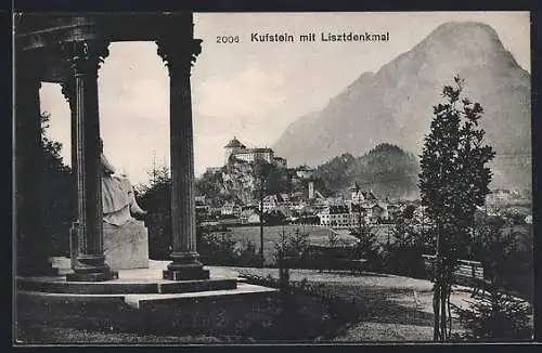 AK Kufstein, Partie am Lisztdenkmal