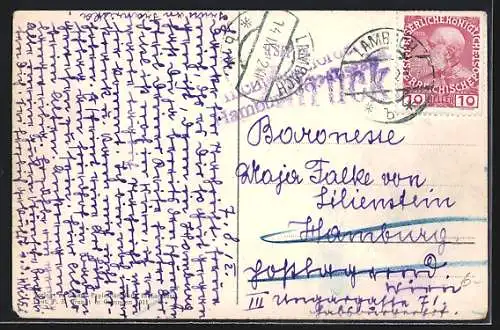 AK Lambach a. d. Traun, Teilansicht mit Brücke