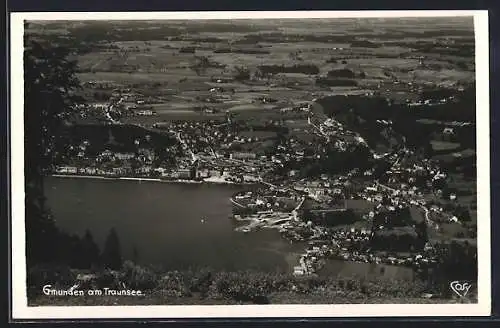 AK Gmunden am Traunsee, Gesamtansicht vom Grünberg aus