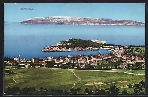 AK Makarska, Ortsansicht aus der Vogelschau