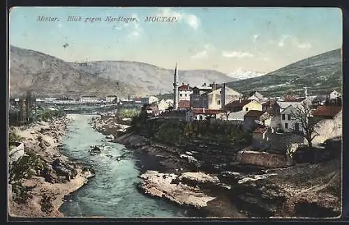 AK Mostar, Teilansicht aus der Vogelschau