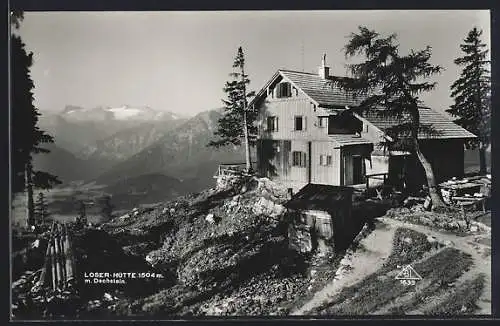 AK Loser-Hütte, Blick zum Dachstein