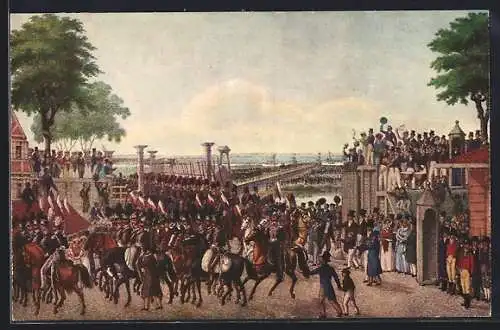 Künstler-AK Hamburg, Einzug der Hanseatischen Legion 1814, Befreiungskriege