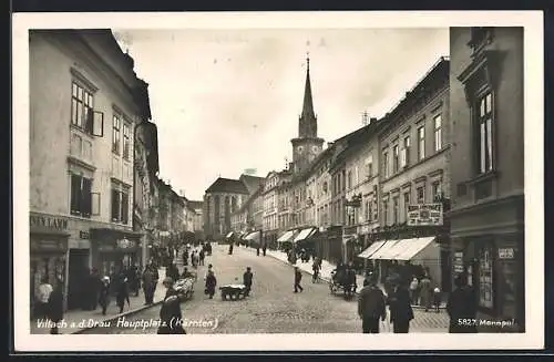 AK Villach a.d. Drau, Ansicht vom Hauptplatz