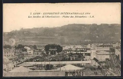 AK Lyon, Exposition Internationale 1914, Les Jardins de l`Horticulture, Plaine des Attractions