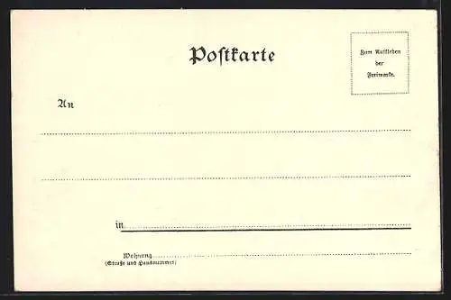 Lithographie Königstein / Elbe, Totale mit Lilienstein