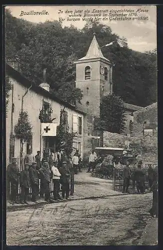 AK Bouillonville, Soldat vor Lazarett, vorher Wohnhaus Bismarck's