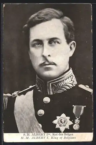 AK Portrait Albert I. von Belgien in Uniform