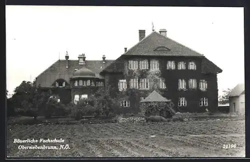 AK Obersiebenbrunn, Bäuerliche Fachschule mit bestelltem Feld