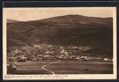 AK Pottenstein, Gesamtansicht mit Landstrasse aus der Vogelschau