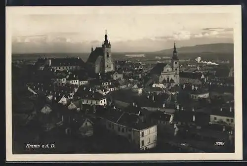 AK Krems a. d. D., Ortsansicht aus der Vogelschau