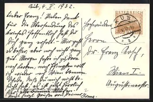 AK Küb am Semmering, Erholungsheim-Pension Kastell Küb aus der Vogelschau