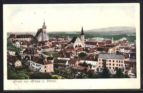 AK Krems a. Donau, Ortsansicht aus der Vogelschau