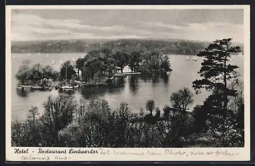 AK Berlin-Grunewald, Hotel-Restaurant Lindwerder aus der Vogelschau