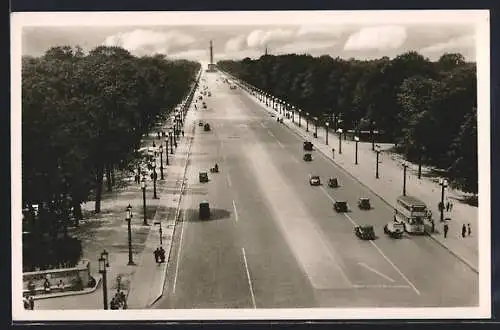 AK Berlin-Tiergarten, Ost-West-Achse mit Autos