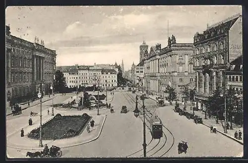 AK Berlin, Strassenbahn am Schlossplatz