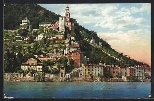 AK Morcote, Ortsansicht mit Lago di Lugano