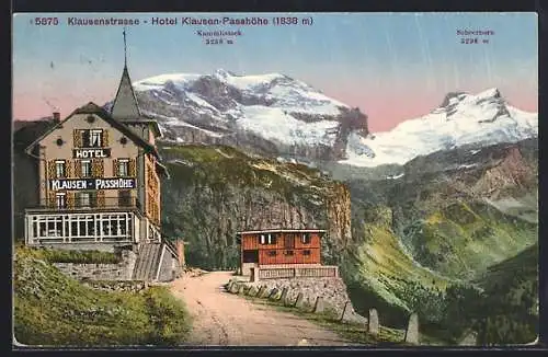 AK Unterschächen, Balm, Hotel Klausenpasshöhe an der Klausenstrasse