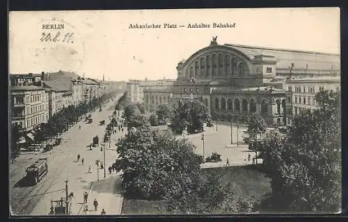 AK Berlin-Kreuzberg, Anhalter Bahnhof, Askanischer Platz