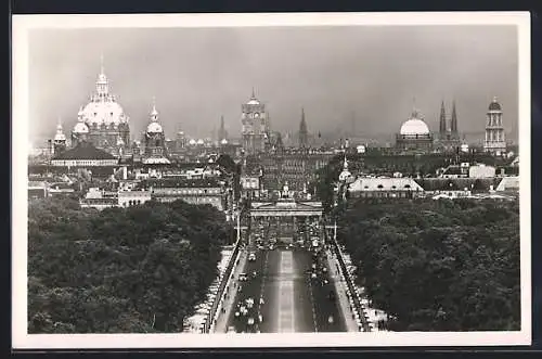 AK Berlin, Blick von der Siegessäule, Brandenburger Tor