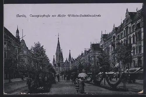 AK Berlin-Charlottenburg, Tauentzienstrasse mit Kaiser Wilhelm-Gedächtniskirche