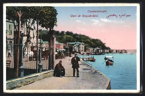 AK Constantinople, Quai de Bouyuk-dere, Partie an der Hafenmauer