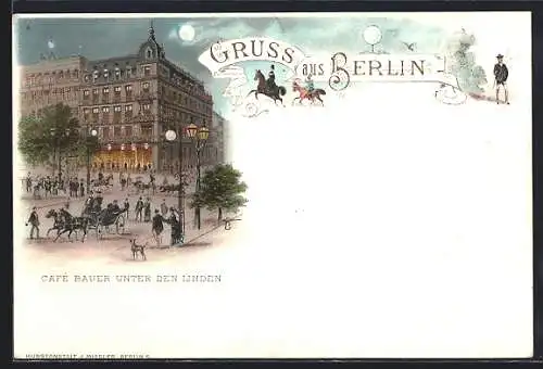 Lithographie Berlin, Cafe Bauer Unter den Linden