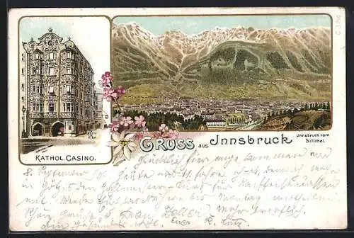 Lithographie Innsbruck, Kathol. Casino, Panorama